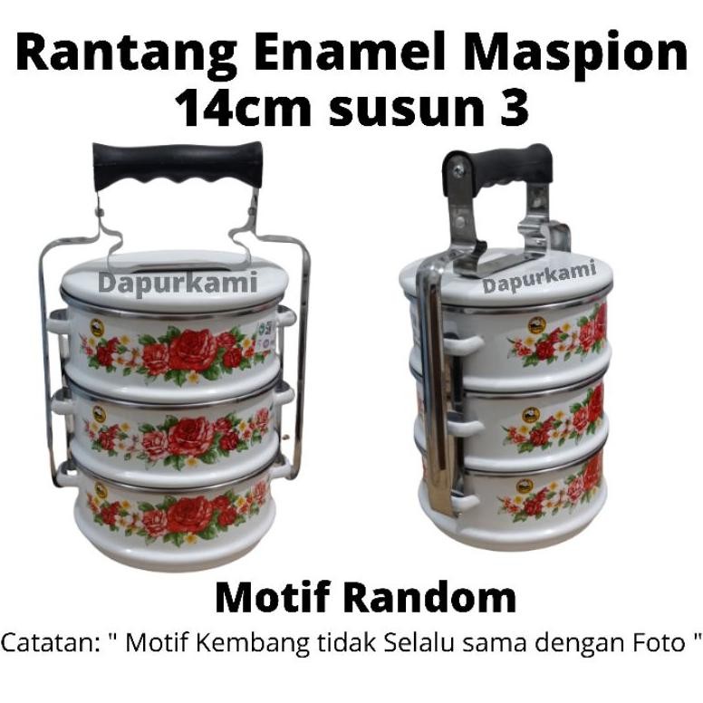 Rantang Enamel Rantang Tenong 14 Susun 3 Maspion Ori