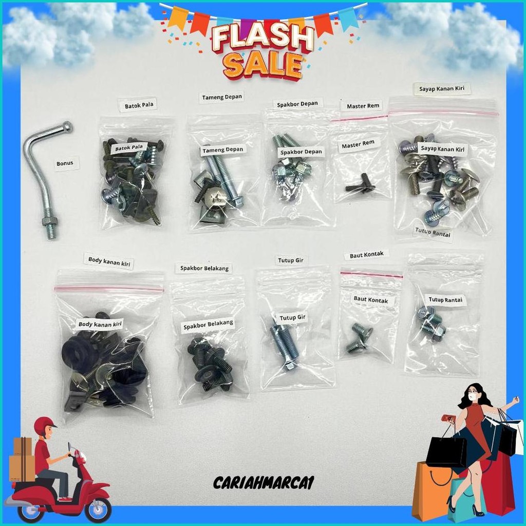 Baut Full Body Supra Fit Lama Lengkap - Baut Supra X 110 Fullset Original Produk