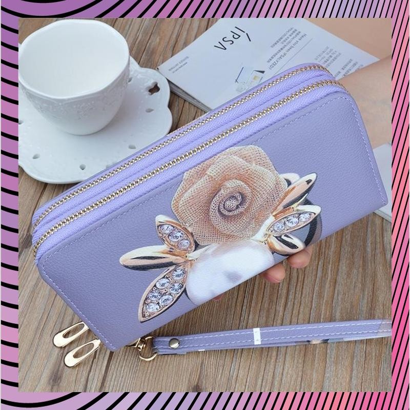 Cuci Gudang DOMPET PANJANG WANITA 2 RESLETING PREMIUM MARES WA455P5 BESAR MUAT HP SLOT KARTU UANG KO