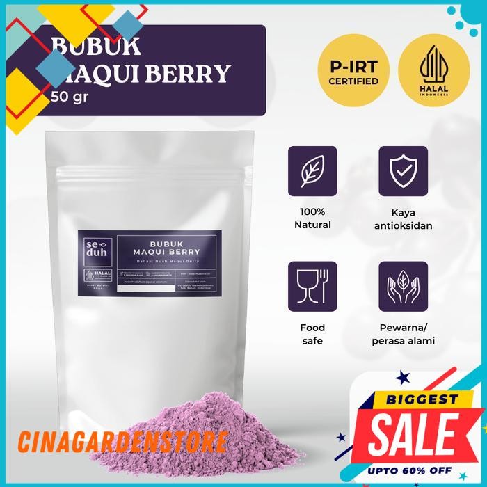 BUBUK EXTRACT MAQUI BERRY / MAQUI BERRY EXTRACT POWDER / FRUIT POWDER 50GR - 1KG OBRAL DISKON