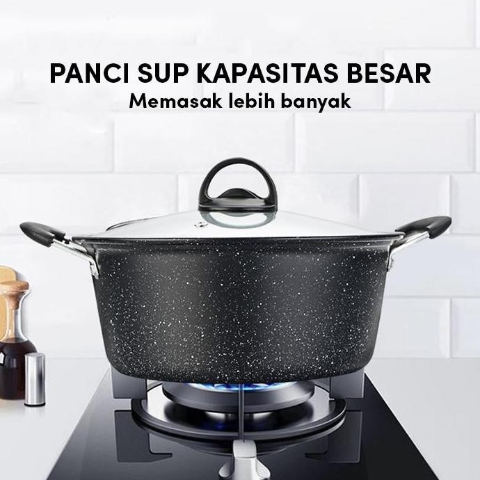 Gm Bear Wajan Panci Set 3 Pcs Marble Coating 1382 - Blaze Wajan Set