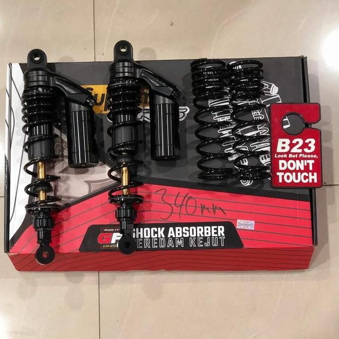 TERBARU - shock ride it gp supreme black series bebek 340mm double klik kompresi