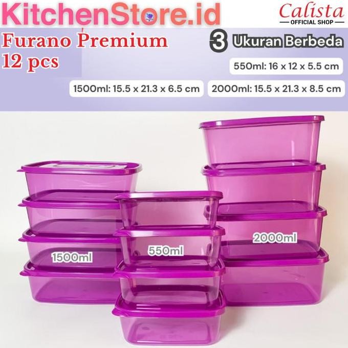 (Good) CALISTAFURANO PREMIUM SET TOPLES KULKAS FOOD CONTAINER BOX ORGANIZER