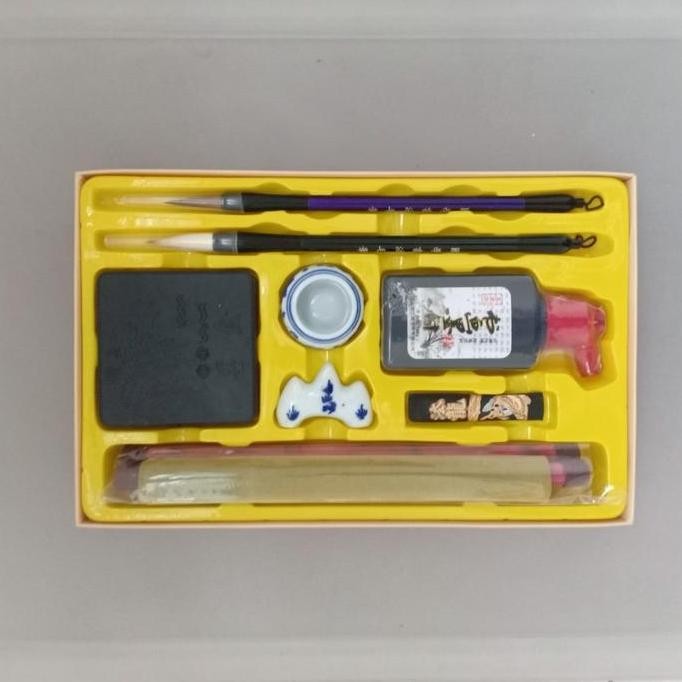 Perlengkapan Kaligrafi Set Tinta Kuas Kaligrafi China Mopit Set 2 Kuas