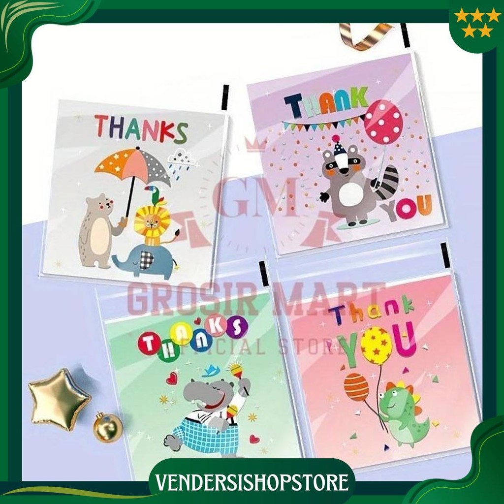 

Isi 100 Pcs Plastik Opp Cookies Kue Kering Permen Snack Karakter Hewan Thanks Kantong Opp Kemasan Kue Biskuit Cookies 7 Cm 10 Cm Best Seller