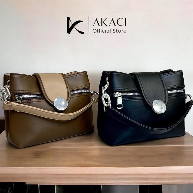 Akaci Store | Becka Tas Selempang Bahu 09-8276 Bahan Ms Halus 2 Ruang Tas Wanita Kekinian Sling Bag 