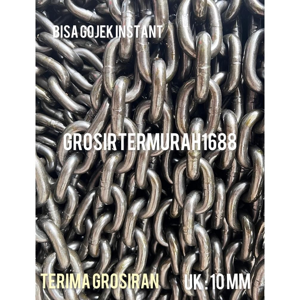 NEW Rantai Baja G80 10mm / Chain Block 10mm / Rantai Baja HItam 10mm