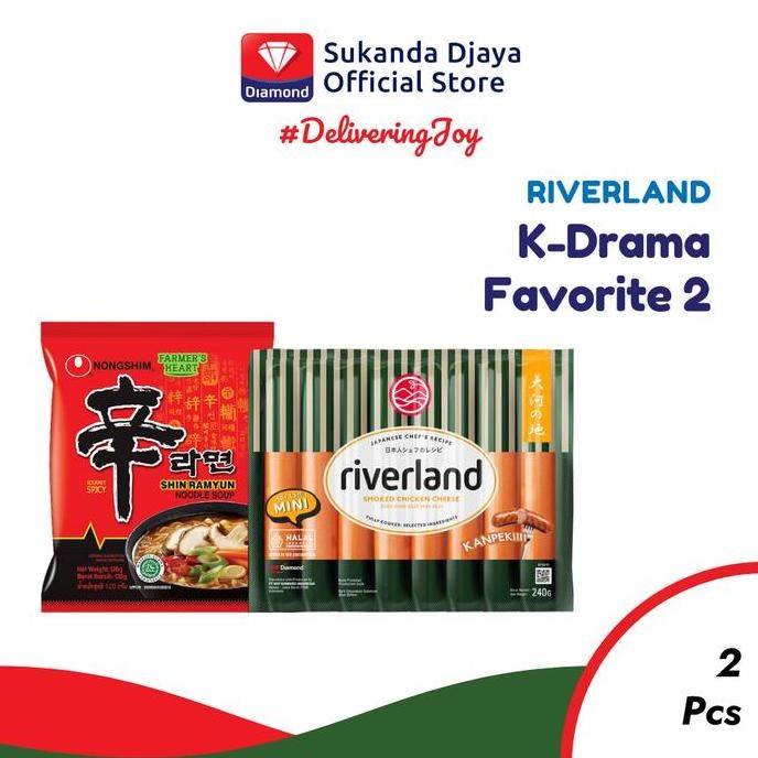 

K-Drama Favorite 2 [Riverland Chicken Cheese Sausage + Nongshim Mie Instan Spicy Mushroom]