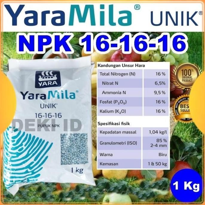 Yaramila Unik 1 Kg Pupuk Npk 161616 Yara Kemasan Pabrik