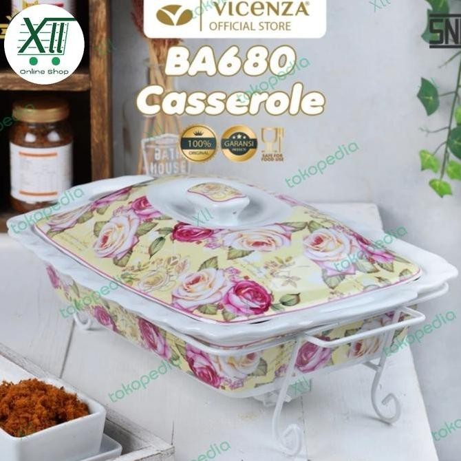Vicenza Ba~680 Rectangular Food Warmer Wadah Saji Prasmanan Keramik