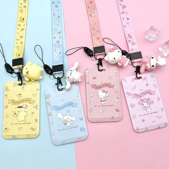 Kalung Holder Kartu Lucu / Id Card Holder Name Tag Karakter Sanrio