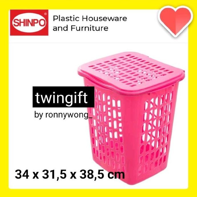 Keranjang Baju Kotor/ Laundry Box, Ada Tutup, Asli Shinpo