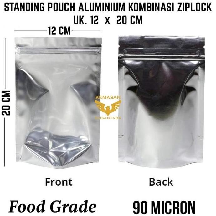 Standing Pouch Kombinasi 12 X 20 Termurah | Alumunium Kombinasi Ziplok