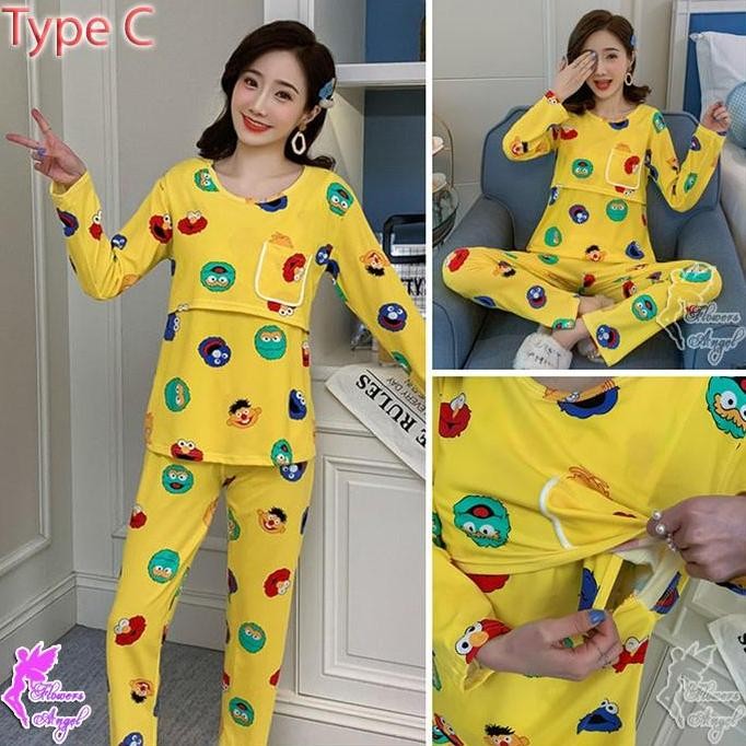 Setelan Baju Tidur Piyama Ibu Hamil Dan Menyusui