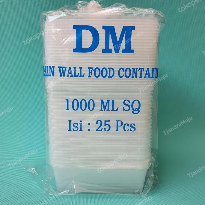Termurah Kotak Makanan/Thinwall Square Dm 1000Ml/1000 Ml