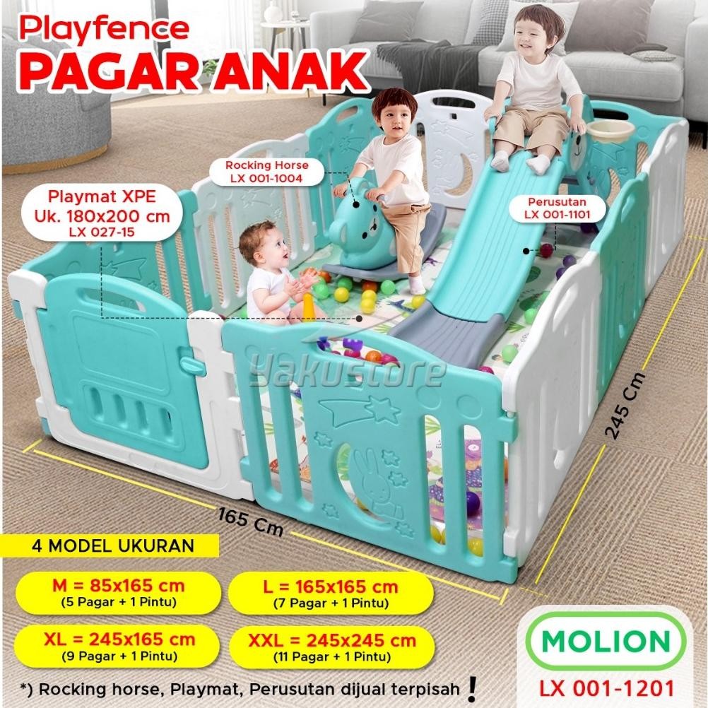 MOLION Pagar Bayi Playpen Bayi Prosotan Kuda Kudaan Pagar Mainan Anak Set Bayi Baby Fence Pagar Baby