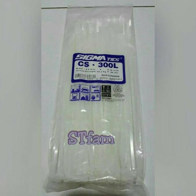 

Kabel Ties / Kabel Tis / Cable Tie Cs 300 L Putih 30 Cm Sigma Cs300L