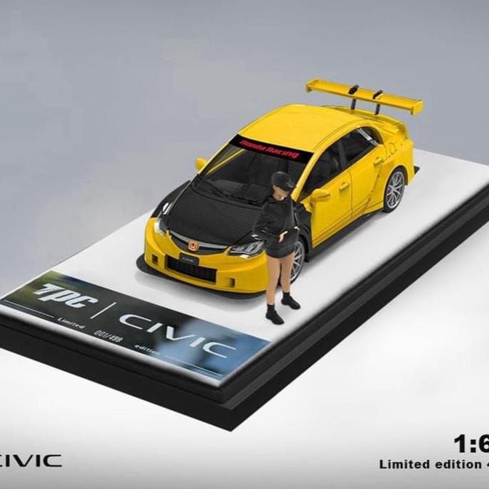 TPC 1/64 Honda Civic FD2 Yellow Carbon Hood