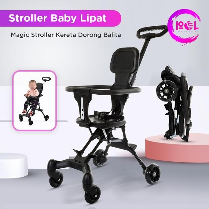 [Pol] Cod Kereta Dorong Balita Lipat Magic Stroller | Stroller Travel Lipat Bayi Roda Dorongan | Kur