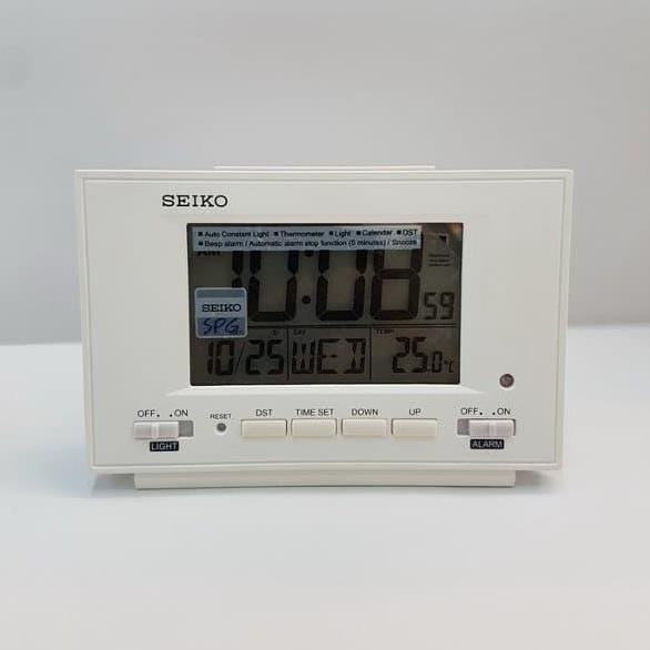 Jam Digital Meja Seiko Qhl075W Putih Jam Weker Seiko