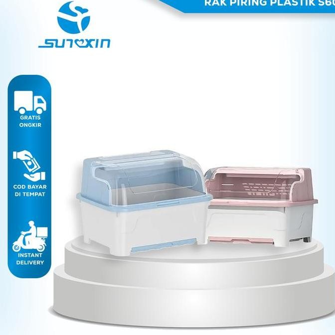 Sunxin-Rak Piring Plastik S60/ Rak Pengering Piring / Sendok Rak Dapur