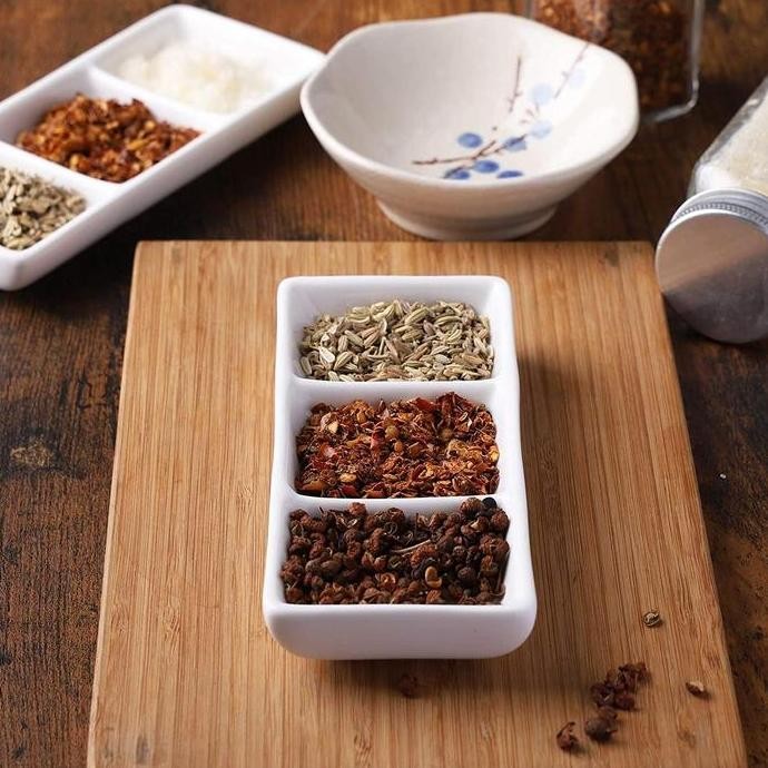 3 Compartment Divided Sauce Dish Sushi - Tempat Saos Sambal Bagi 3