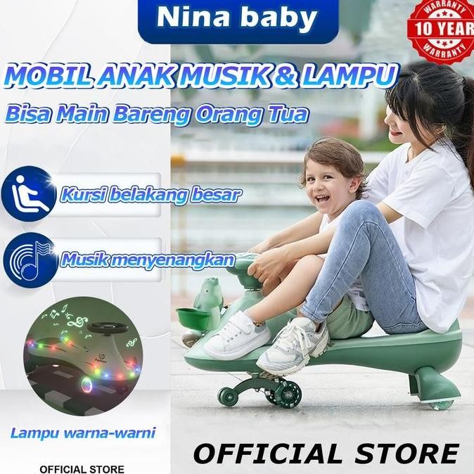 Yoyo Car Swing Car Mobil Dorong Anak Mainan Mobil Dorong Rideada Musik Dan Lampu Duduk Mobil Mobilan