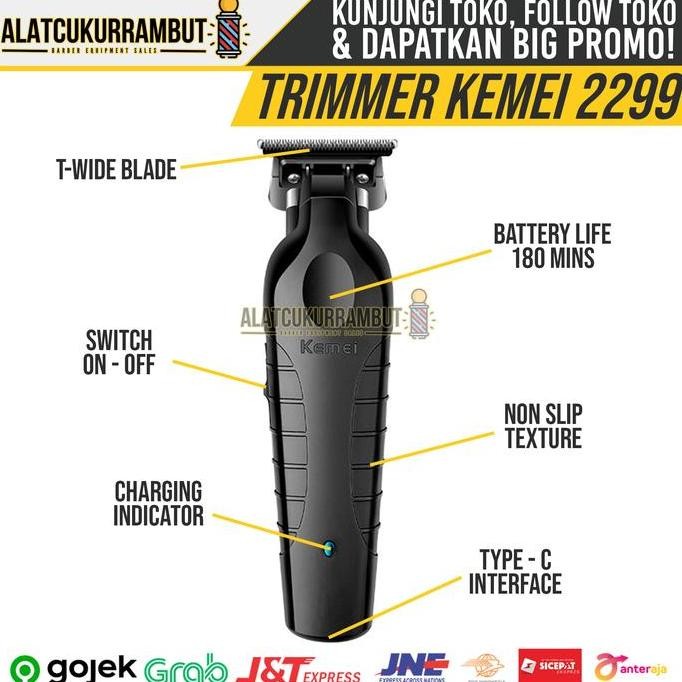 Kemei 2299 Alat Cukur Rambut Jenggot Kumis Mesin Cukur Trimmer Detailer Kemei