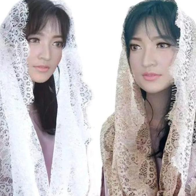 (Good) KERUDUNG BRUKAT/ KERUDUNG PENGANTIN/ KERUDUNG PENGAJIAN/ KERUDUNG SIRAMAN/ PASMINA INSTAN REN