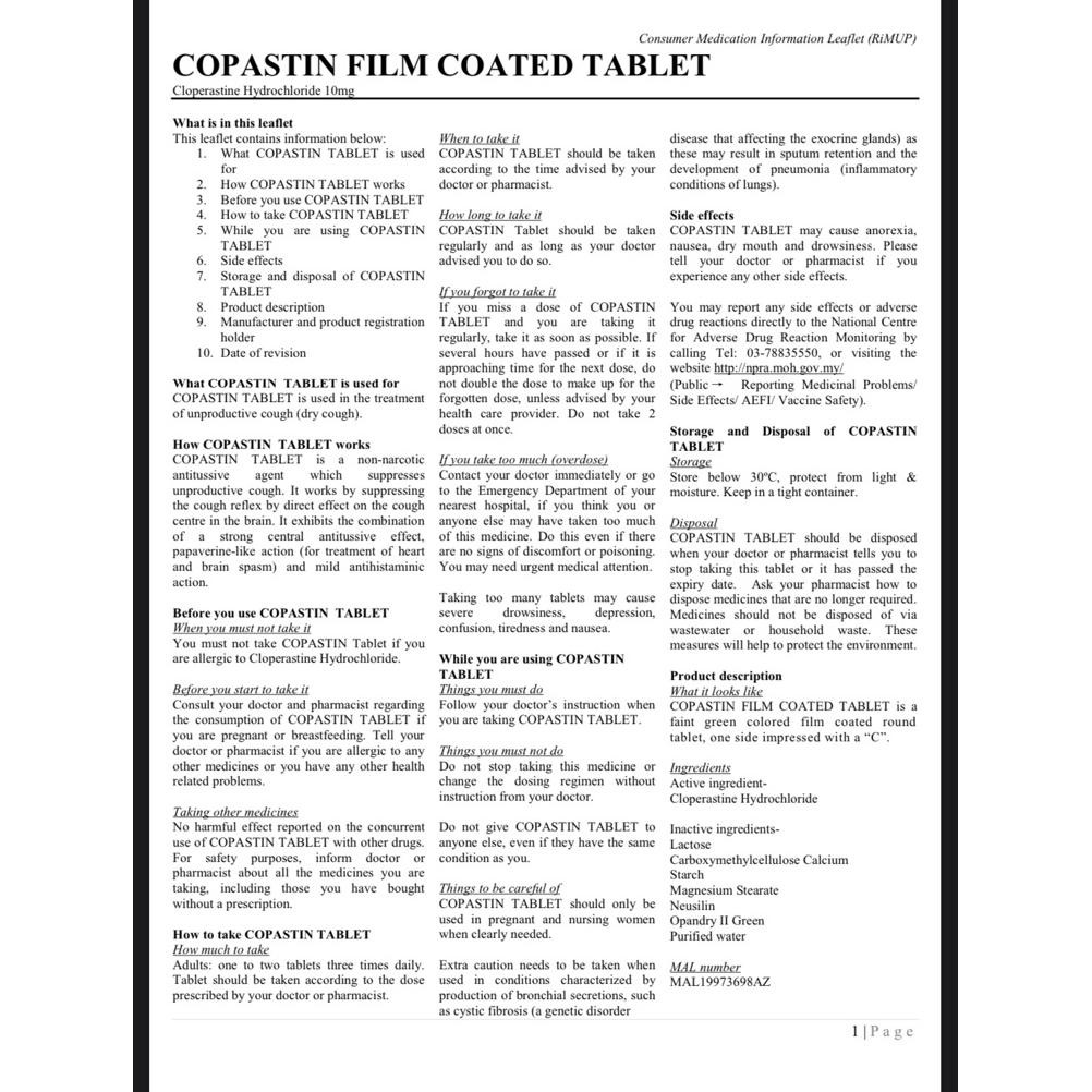 Dyriton & Dysolvon Tablet Obat Batuk Berdahak Flu Pilek Alergi Penang Malaysia 1 Strip Isi 10