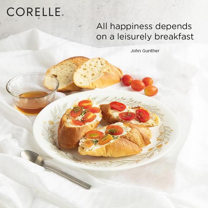 (Good) CORELLE SILVER CROWN IVORY Dinner Set / Set Piring Mangkok Makan / Plate & Bowl