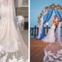 Veil Pengantin Slayer Wedding 35 Meter Brokat Putih Off White Cream