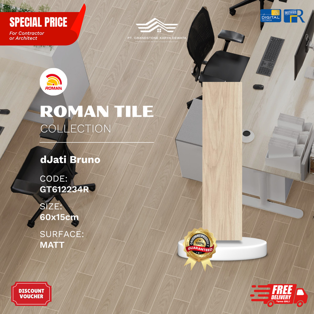 ROMAN WOOD MOOD GT612234R dJati Bruno 60x15 [GRADE A]