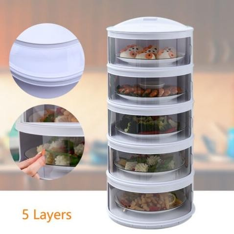 Tudung Saji Rak Tempat Tutup Makanan 5 Susun 5 tingkat layer Piring