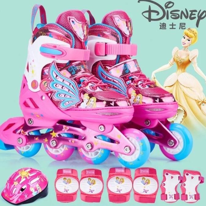 Sepatu Roda Anak Perempuan Lengkap Deker dan Helm