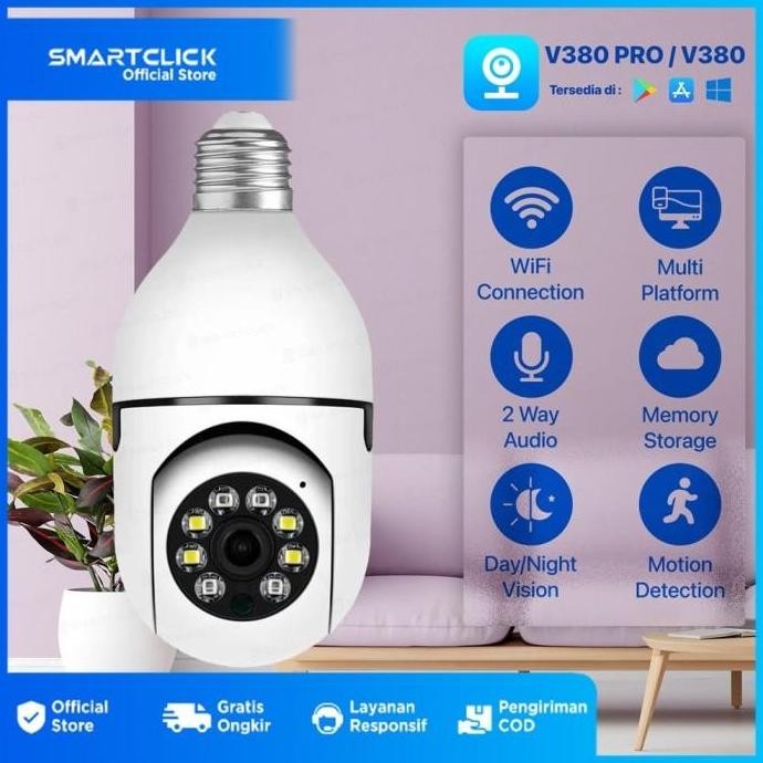 BEBAS ONGKIR - CCTV Outdoor Wifi Waterproof Lampu HD 360 Derajat