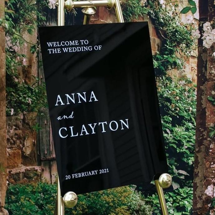 TERMURAH - Custom Acrylic Welcome Sign Acrylic Hitam | Welcome Sign Akrilik