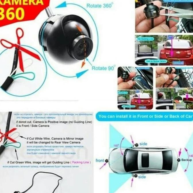 BEBAS ONGKIR - cctv mobil 360 kamera depan belakang kanan kiri luar