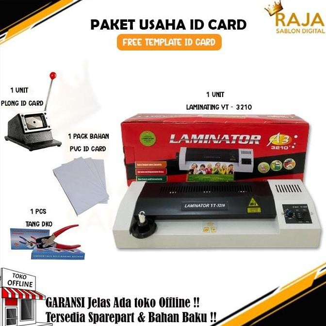 NEW - Paket Usaha Mesin Cetak ID Card ( Mesin Laminating + Plong Id card + PVC ID CARD + Tang DKQ )