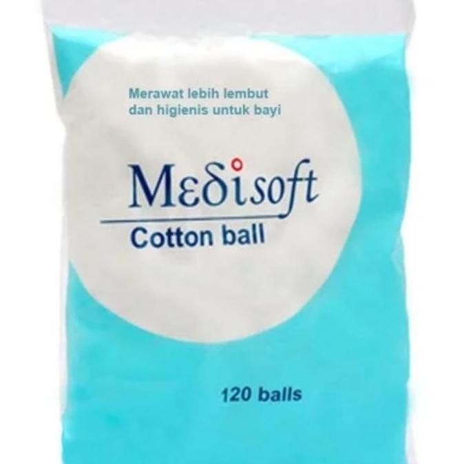 MEDISOFT BESAR KAPAS BAYI NEWBORN BABY BOLA BULAT BULET KAIN KASA TISU