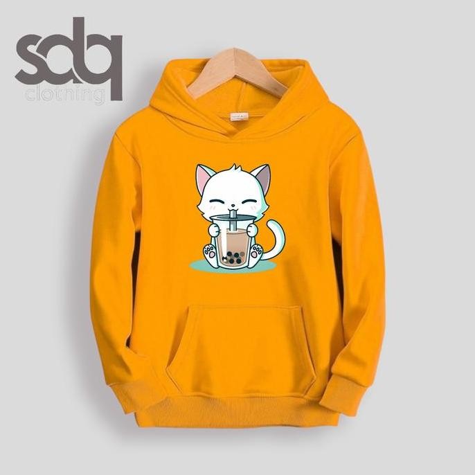 Jaket Sweater Hoodie Anak Perempuan / Cewek Boba Umur 2 - 12 Tahun