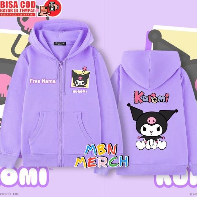 Hoodie Zipper Anak Perempuan Kuromi/Jaket Anak Kuromi