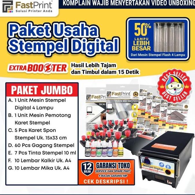 *#*#*#] Paket Usaha Mesin Stempel Warna Digital Jumbo 4 Lampu Lengkap