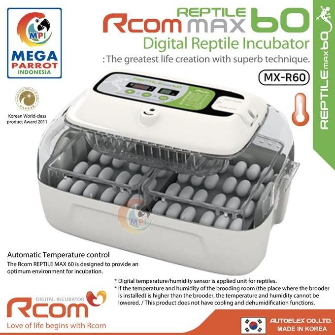 TERBARU - Rcom Reptil Inkubator MAX60 Reptile Incubator MX-R60 Alat Tetas Reptil