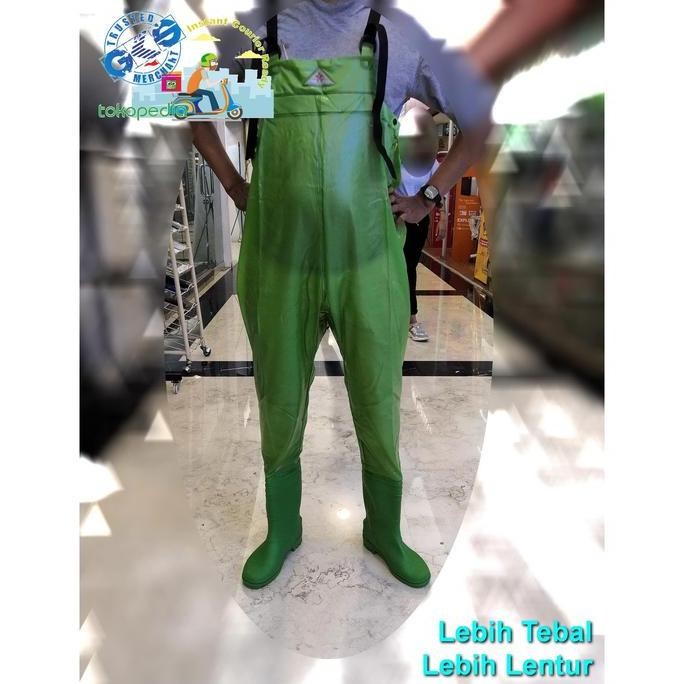 GKS Wader Celana Anti Banjir Jas Hujan Kodok Sepatu Boot Celana Set AS
