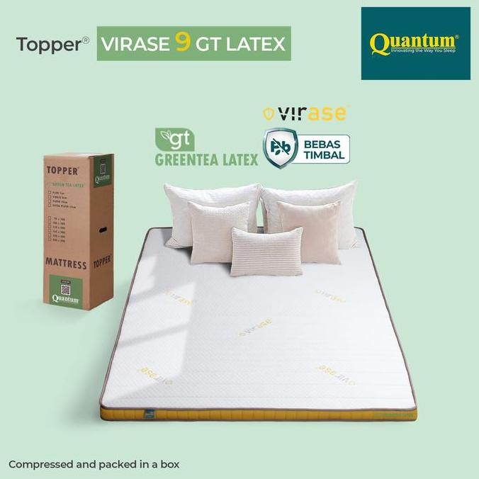 Quantum Topper Greentea Latex Virase 9Cm 160 X 200 - Kasur Busa