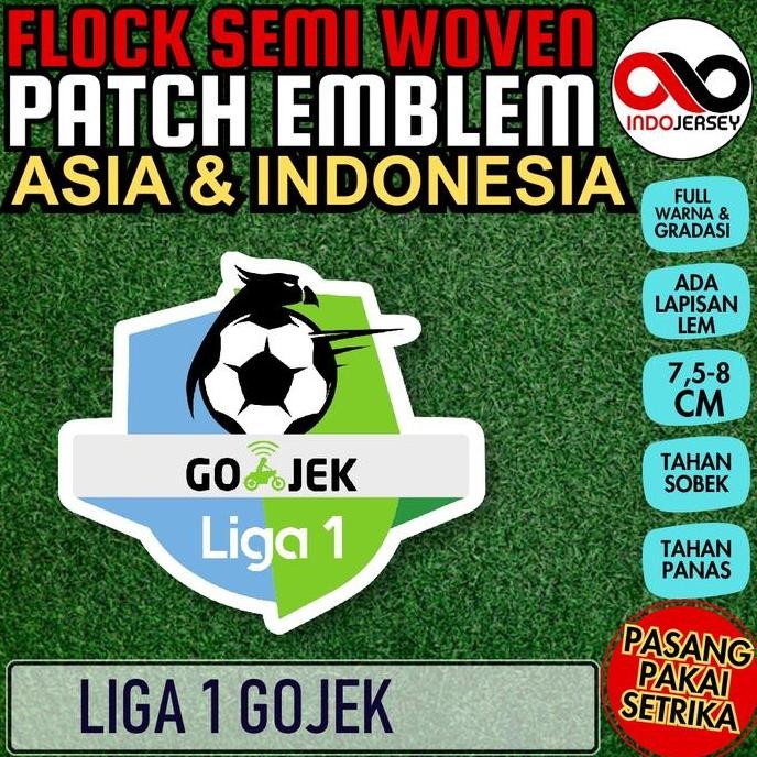 {{{{}}] Patch Badge Emblem Flock Semi Woven Setrika iron-on Jersey Liga Sepak Bola INDONESIA SUPER L