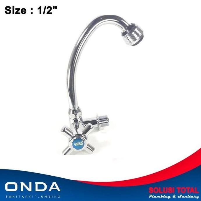 Kran Angsa Air Onda V 632 Ca Keran Cuci Piring Dapur Wastafel 1/2" Original