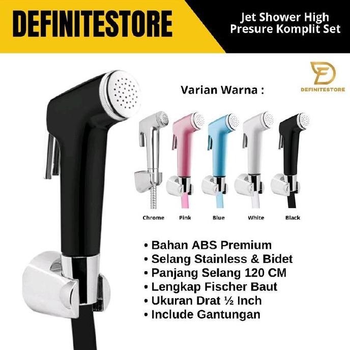 Jet Shower Closet Bidet Toilet Jet Washer Kepala Jet Shower Semprotan Toilet Abs Premium Warna Warni
