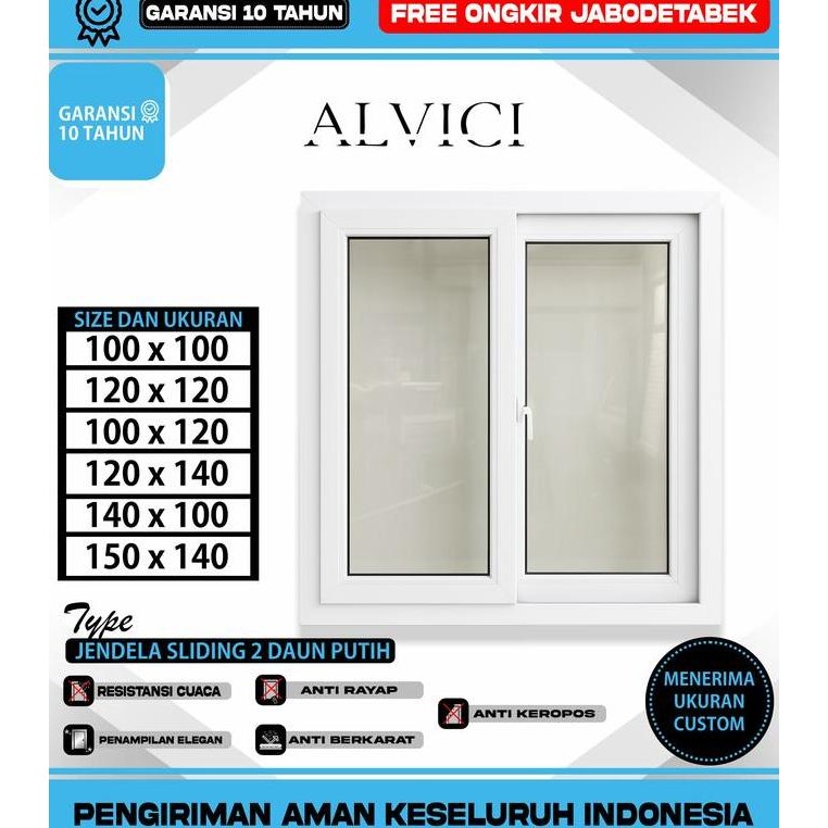 JENDELA SLIDING 2 DAUN UPVC CONCH PUTIH & HITAM JENDELA SORONG 2 DAUN UPVC CONCH PUTIH & HITAM JENDE